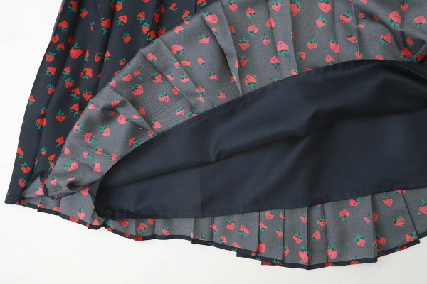画像9: イチゴプリントプリーツスカート (NV)