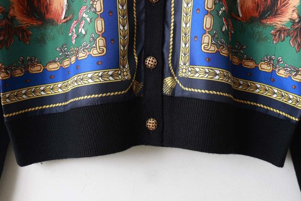 画像7: スカーフ柄カーディガン (NV)