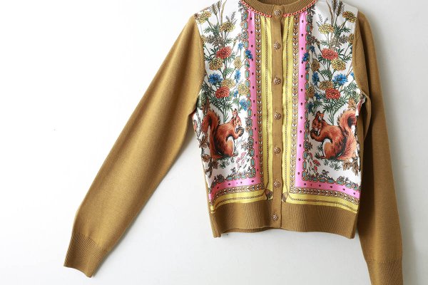 画像7: スカーフ柄カーディガン (YW)