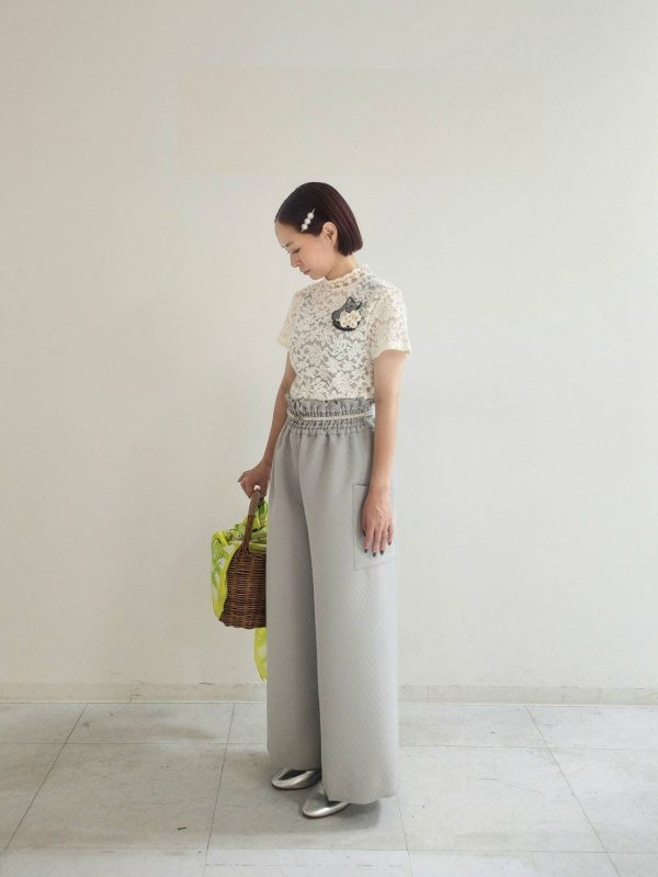 画像14: 3 ET DEMI original キルティングマトラッセジャガード ウエストシャーリングパンツ (LGY)