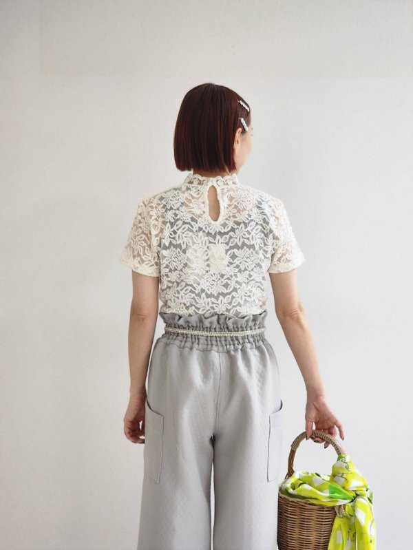 画像16: 3 ET DEMI original キルティングマトラッセジャガード ウエストシャーリングパンツ (LGY)