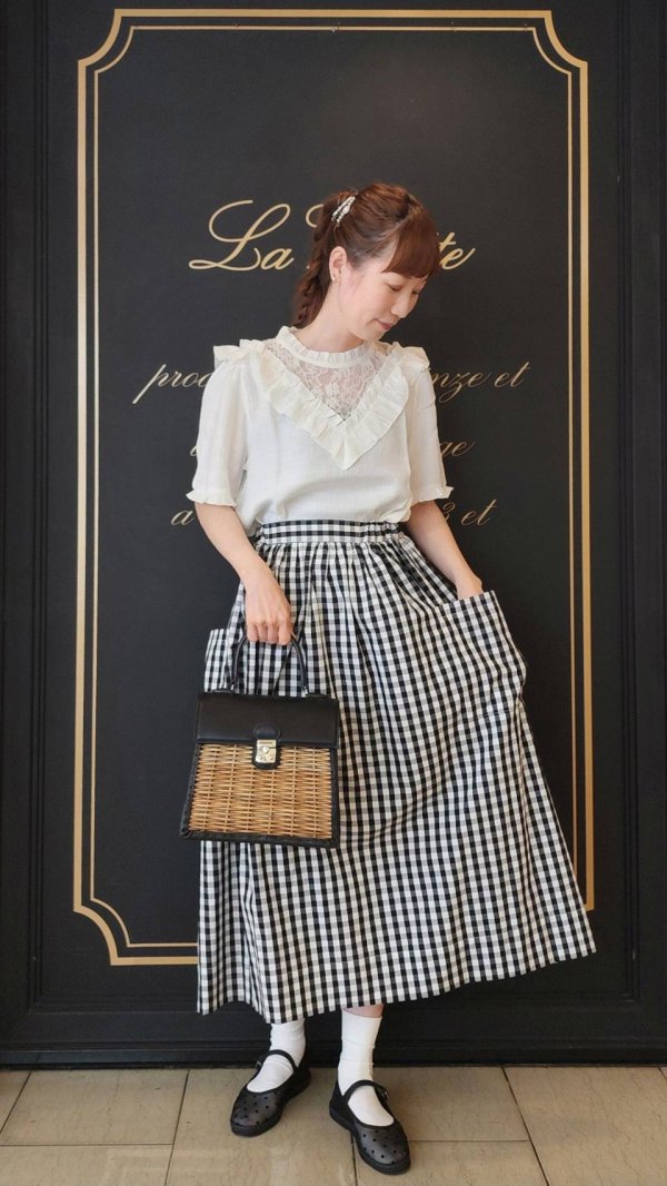 画像9: 3 ET DEMI original gingham check skirt (BK)