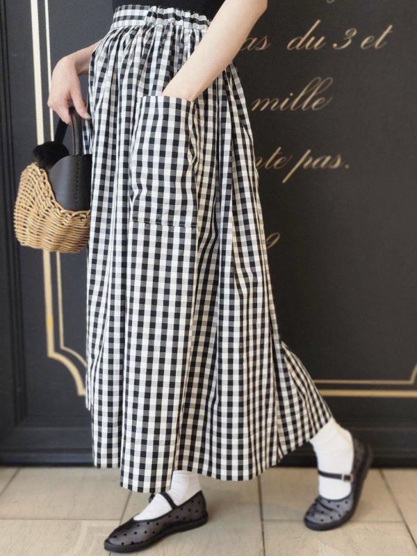 画像18: 3 ET DEMI original gingham check skirt (BK)
