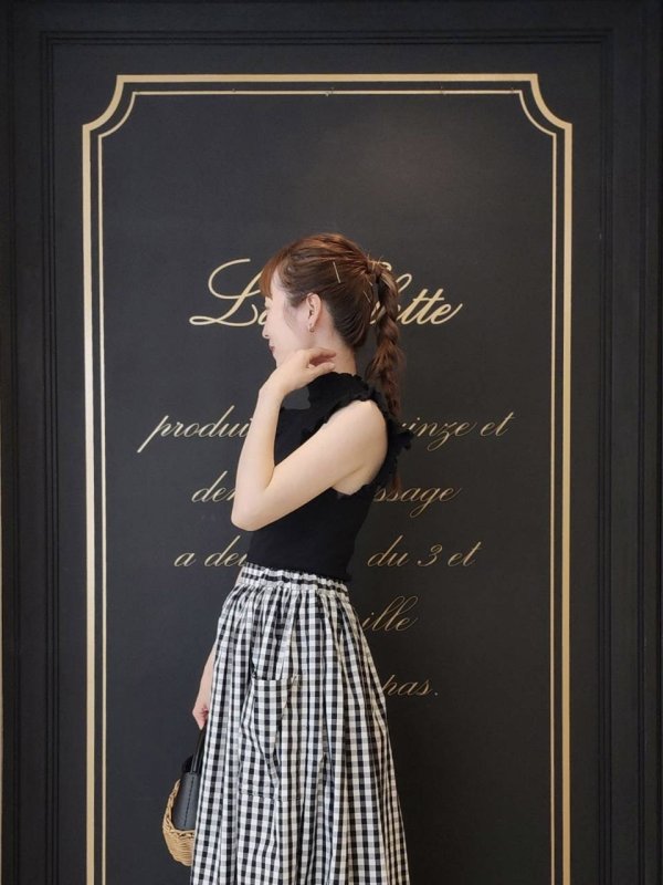 画像16: 3 ET DEMI original gingham check skirt (BK)