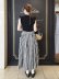 画像12: 3 ET DEMI original gingham check skirt (BK) (12)