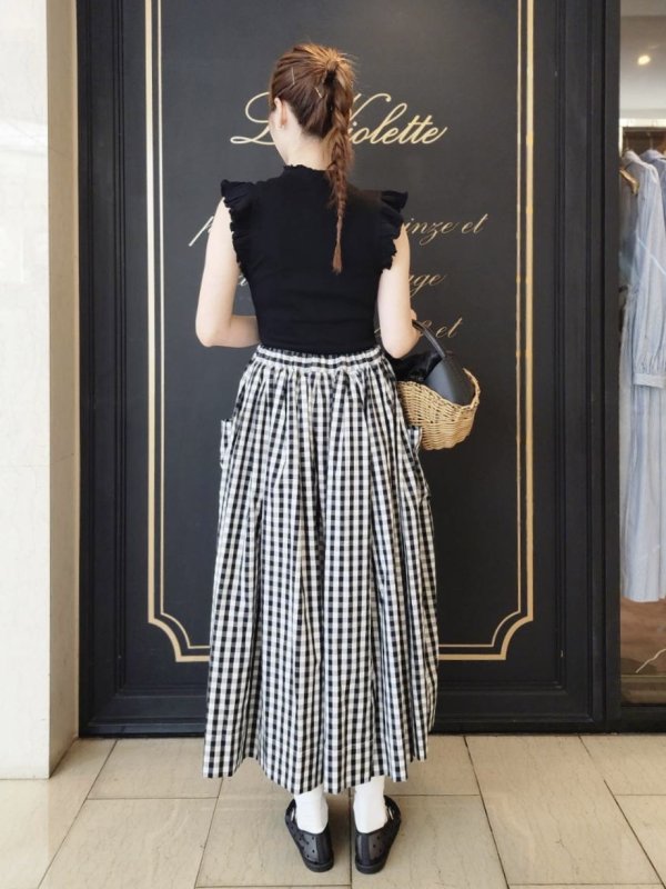画像12: 3 ET DEMI original gingham check skirt (BK)