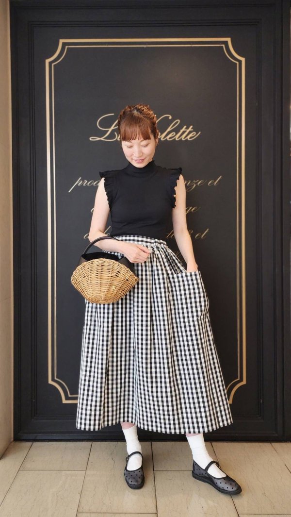 画像11: 3 ET DEMI original gingham check skirt (BK)