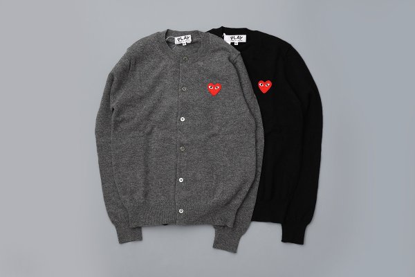 画像1: PLAY CARDIGAN RED HEART