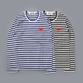 【Women's】 PLAY STRIPED LONG SLEEVE T-SHIRT RED HEART