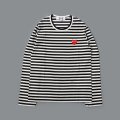 【unisex 】 PLAY STRIPED LONG SLEEVE T-SHIRT RED HEART (BK)