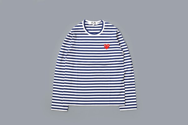 画像2: 【Men's 】 PLAY STRIPED LONG SLEEVE T-SHIRT RED HEART 