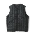 JPSP チャイナボタン ダウンベスト (TAION-V01JS:BK×BK)