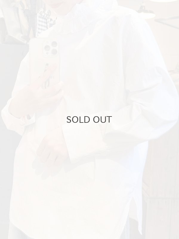 画像25: ワッシャータイプライター フリルカラーシャツ (WH)