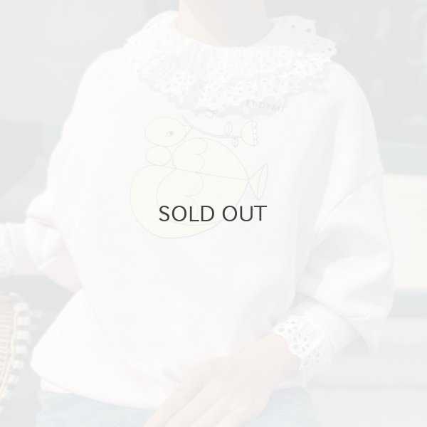 画像15: 【再入荷予約:1月中旬】30/-天竺 ティアードコットンレースプルオーバー (WH)