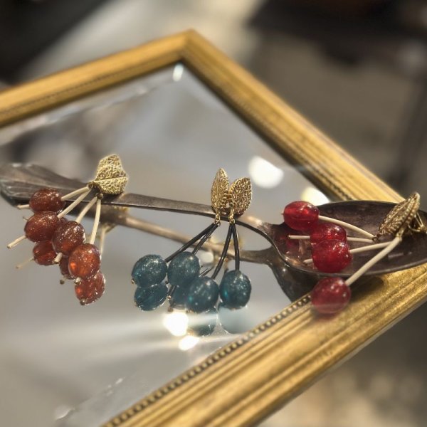 画像13: SALE50%OFF!! France dead stock チェリーイヤリング（RD3）