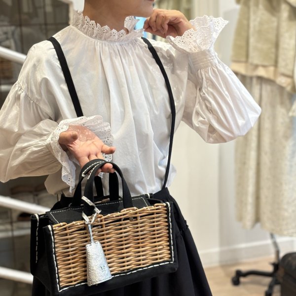 画像23: 別注!! キャンバス・ヨコナガトート (14521:BK×WHステッチ)