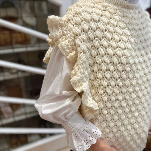 画像12: shop別注!! Hand Knit Hand Crochet Gilet (IV)