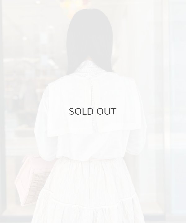 画像20: Khadi Silk Back Button Sailor Blouse (B.WH)