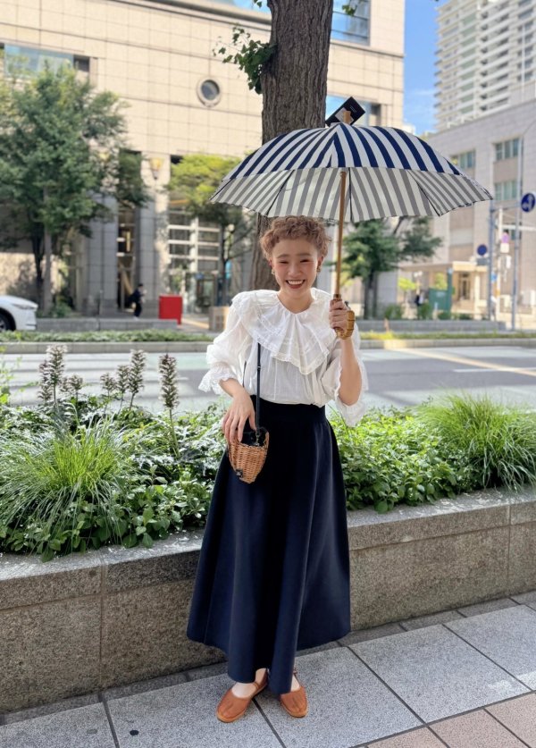 画像26: 80ボイル レースピンタックラッフルケープ衿ブラウス (WH)