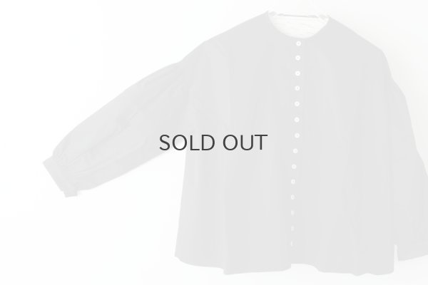 画像4: 高密度サテン 長袖ブラウス (BK)