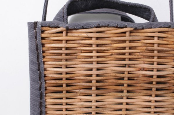 画像3: キャンバス・カゴ袋ショルダー（GY）