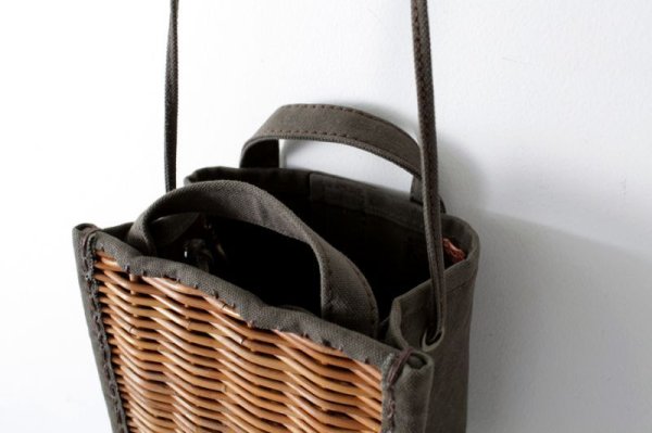 画像7: キャンバス・カゴ袋ショルダー(KH)
