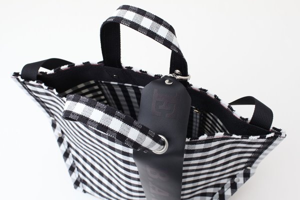 画像10: ギンガム・PVC・Y字トート (BK:16538)