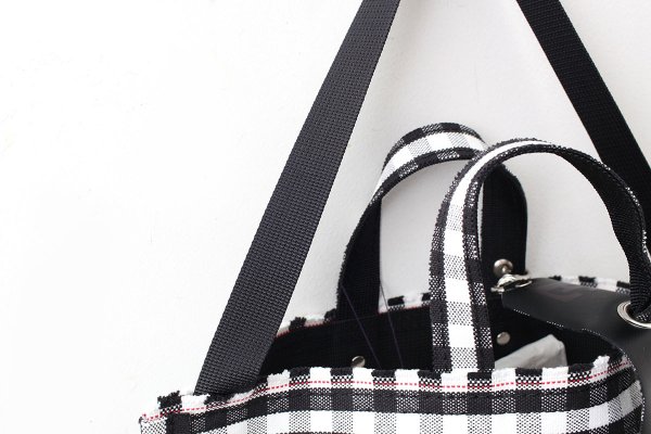 画像9: ギンガム・PVC・Y字トート (BK:16538)