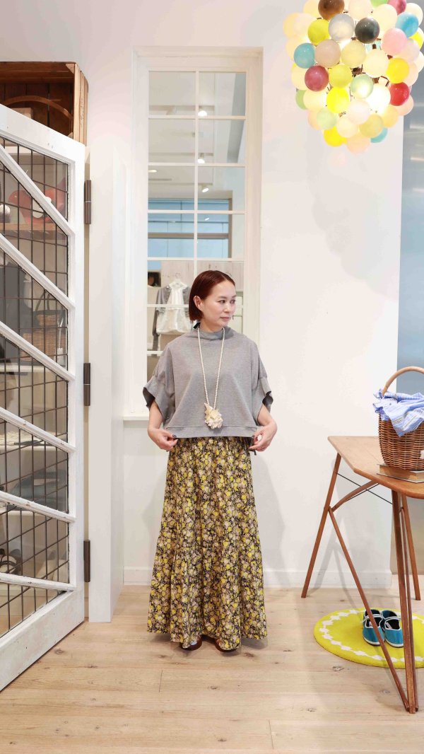 画像1: 別注!! print gather skirt 