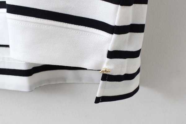 画像5: フレンチスリーブシャツ・ボーダー (56502:WHBK)