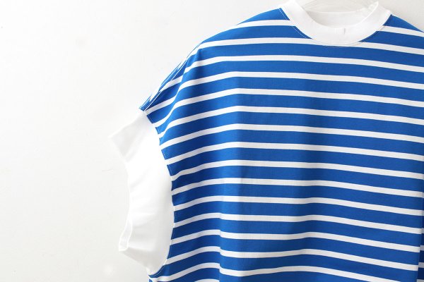 画像4: フレンチスリーブシャツ・ボーダー (56502:BLWH)