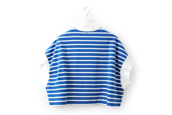 画像2: フレンチスリーブシャツ・ボーダー (56502:BLWH)