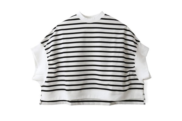 画像1: フレンチスリーブシャツ・ボーダー (56502:WHBK)