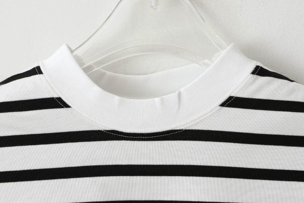 画像3: フレンチスリーブシャツ・ボーダー (56502:WHBK)