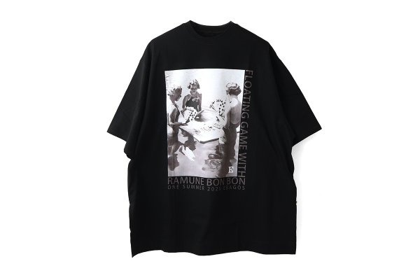 画像1: オーガニック・コットン・プリント Big T-shirt  (55508:BKGY)