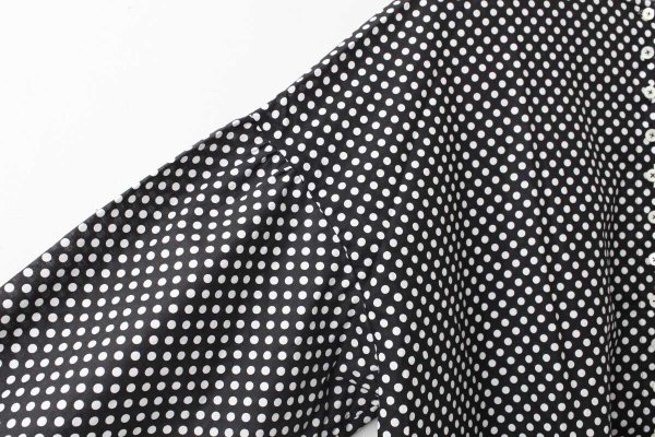 画像6: ボタンブラウス・ ドットローンブラウス（BK）