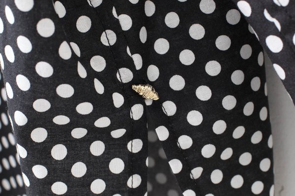 画像10: ボタンブラウス・ ドットローンブラウス（BK）