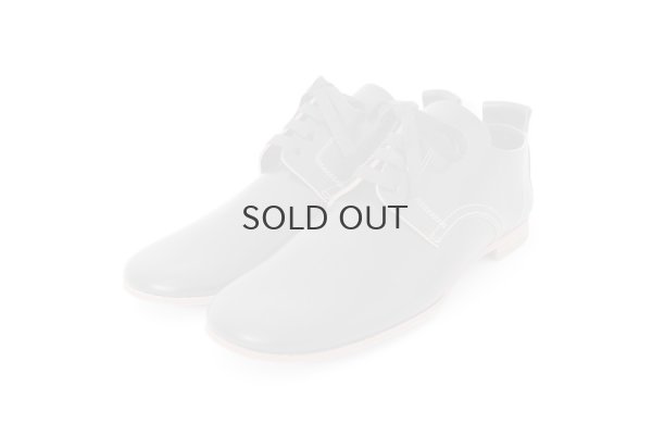 画像1: ブライドルレザー フラット紐靴（BK）