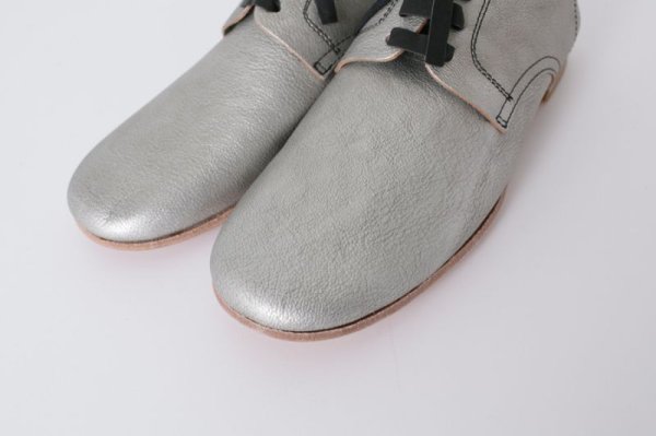 画像6: メタリックレザー フラット紐靴（SV）