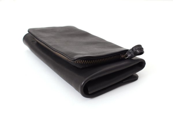 画像4: 牛ソフトレザー ステッチ ソフト長財布(BK)