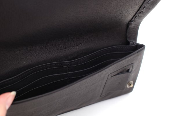 画像9: 牛ソフトレザー ステッチ ソフト長財布(BK)