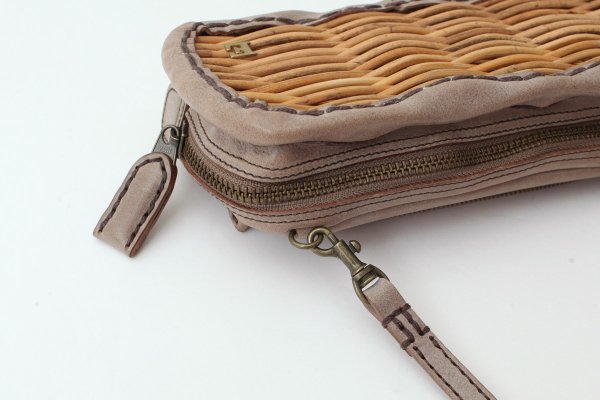 画像3: ショルダーレザー籐付き長財布 E金具 (OAK）