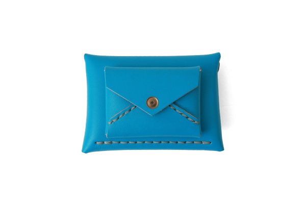 画像1: ベルトレザー 封筒型サイフ (35636:BL)