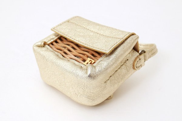 画像4: ソフトメタリック 籐付きミニサイフ (GD)