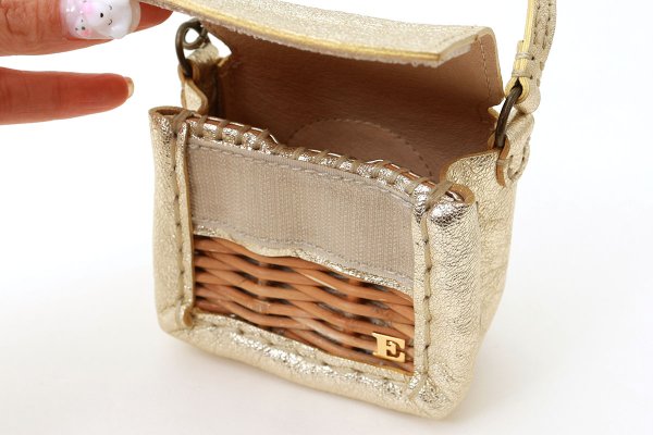 画像6: ソフトメタリック 籐付きミニサイフ (GD)