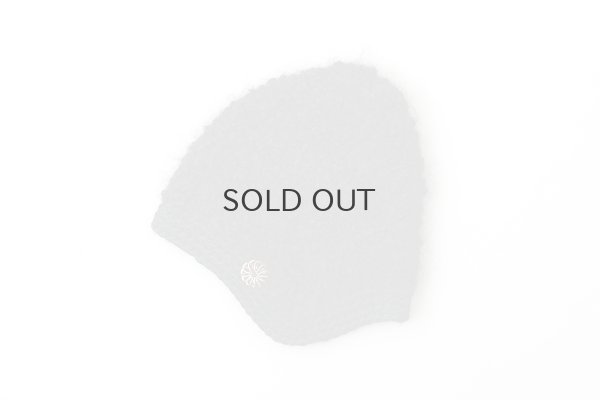 画像1: 別注!! モヘアループ 耳当て付きニットクロッシェ (BK:花型ボタン)