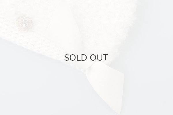 画像4: 別注!! モヘアループ ニットクロッシェ フェルトリボン付き (WH)