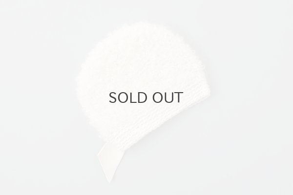 画像2: 別注!! モヘアループ ニットクロッシェ フェルトリボン付き (WH)