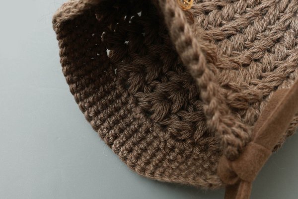 画像5: 別注!! ボーボリー ニットクロッシェ フェルトリボン付き  (BR) 