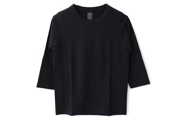 画像1: 30/-天竺 七分袖Tシャツ（6450:BK）